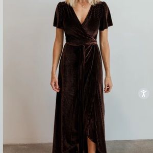 NEW Baltic Born Andi Ribbed Velvet Wrap Dress (S)